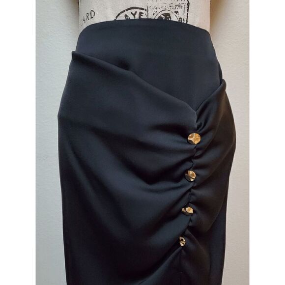 RIVER ISLAND Ruched Side Split Black Skirt SIZE S - Picture 14 of 15